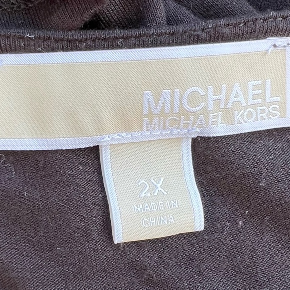 MICHAEL KORS PLUS SIZE LAYERED-LOOK TUNIC TOP IN BLACK - Picture 4 of 5